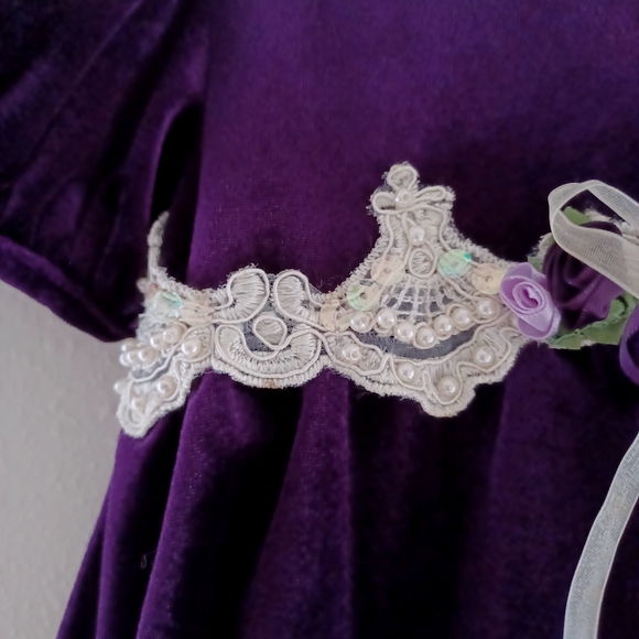 Rare Editions Vintage Velour Baby Girl Dress, size 24 months - Picture 5 of 16